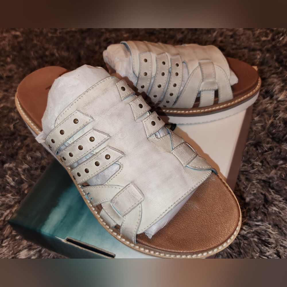 BED|STU 9.5 BED/STU Bone Pine Leather Sandals NWT NIB Free Shipping!